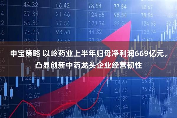 申宝策略 以岭药业上半年归母净利润669亿元，凸显创新中药龙头企业经营韧性