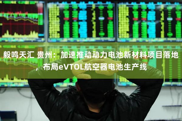 毅鸣天汇 贵州：加速推动动力电池新材料项目落地，布局eVTOL航空器电池生产线