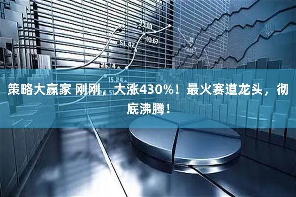 策略大赢家 刚刚，大涨430%！最火赛道龙头，彻底沸腾！